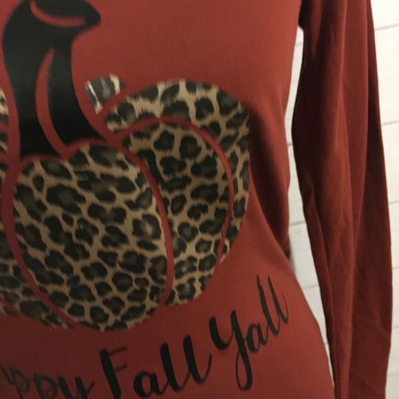 Fall Leopard Pumpkin T-shirt - Picture 2 of 3